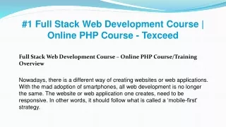 1 full stack web development course online php course texceed