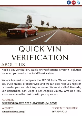 QUICK VIN VERIFICATION