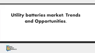 Utility batteries market: Trends and Opportunities.