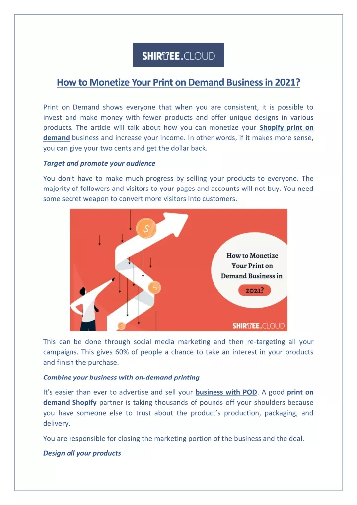 how to monetize your print on demand business