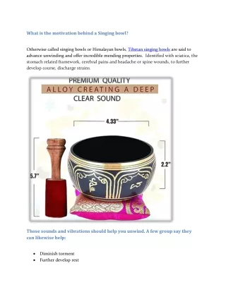 what is the motivation behind a singing bowl