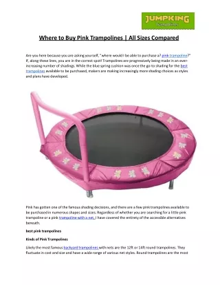 where to buy pink trampolines all sizes compared