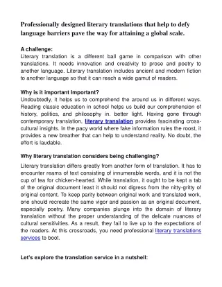 literary translations