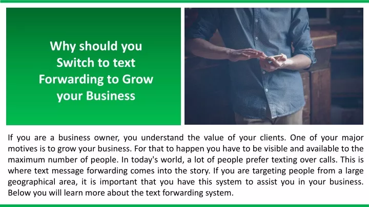 why should you switch to text forwarding to grow