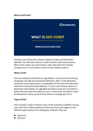 What is DeFi Fork