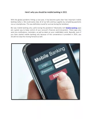 Here's why you should be mobile banking in 2021