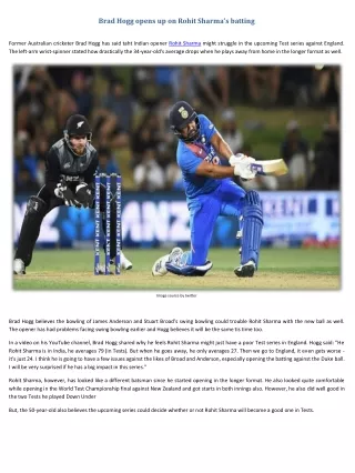 brad hogg opens up on rohit sharma s batting