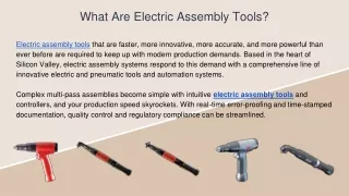 what are electric assembly tools