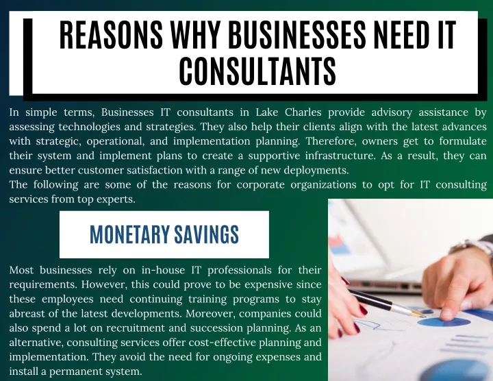 reasons why businesses need it consultants