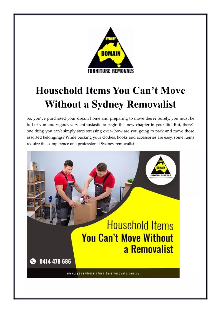 household items you can t move without a sydney