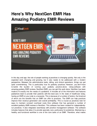 Podiatry EMR Reviews