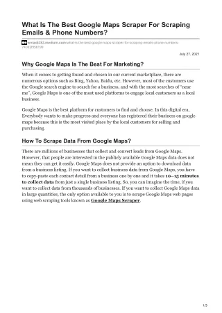 what is the best google maps scraper for scraping