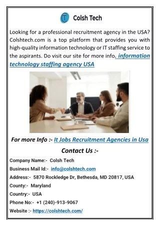 Tech Employment Agency in Usa ased