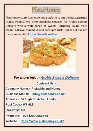 Arabic Sweets Delivery sdf