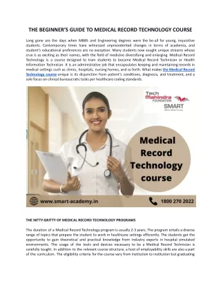 the beginner s guide to medical record technology