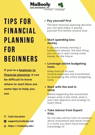 tips for financial planning for beginners