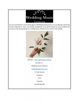 Music Book Agency Hobart | Weddingmusictasmania.com.au