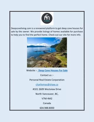 Deep Cove Houses For Sale | Deepcoveliving.com