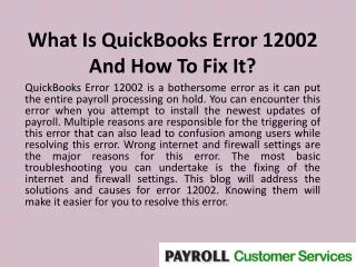 What Is QuickBooks Error 12002 And How To Fix It?