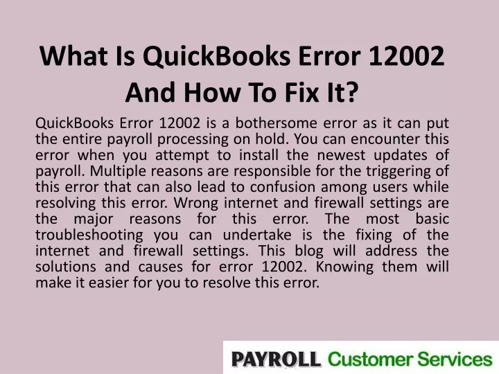 what is quickbooks error 12002 and how to fix it