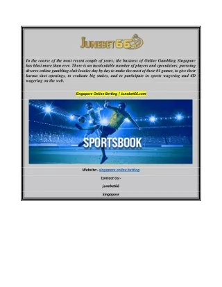Singapore Online Betting  Junebet66.com