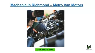 Mechanic in Richmond - Metro Van Motors