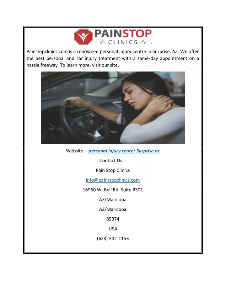 painstopclinics com is a renowned personal injury