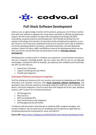 Full-Stack Software Development