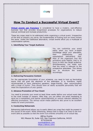 How To Conduct a Successful Virtual Event