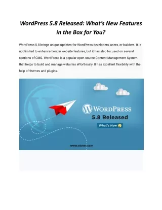 WordPress 5.8 Released_ What’s New Features in the Box for You_