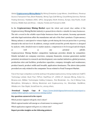 global cryptocurrency mining market by mining