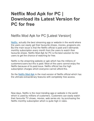 Netflix mod Apk