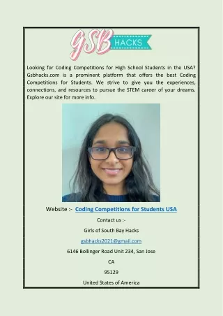 Coding Competitions for Students Usa | Gsbhacks.com