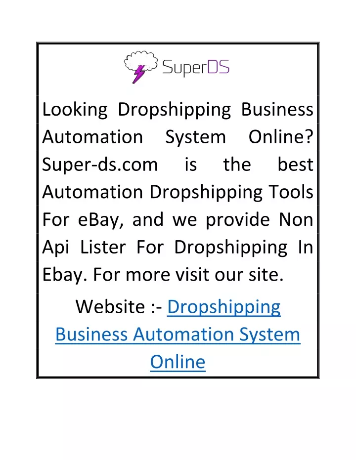 looking dropshipping business automation system