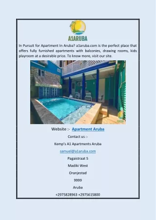Apartment aruba | a1aruba.com