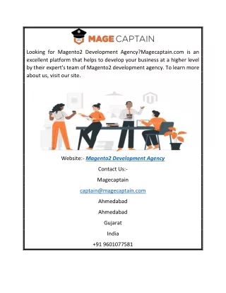 Magento2 Development Agency |Magecaptain.com