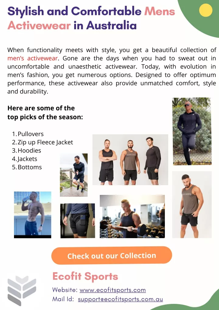 stylish and comfortable mens activewear