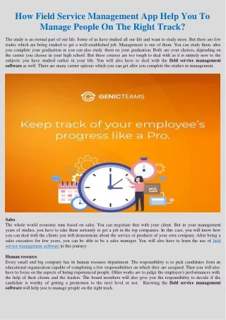 How Field Service Management Software Help You To Manage Employee Tracking