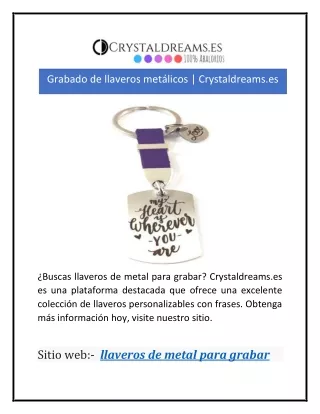 Llavero con frases personalizadas | Crystaldreams.es