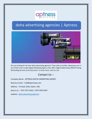 doha advertising agencies | Aptness