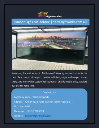 banner signs melbourne yarrasignworks com au
