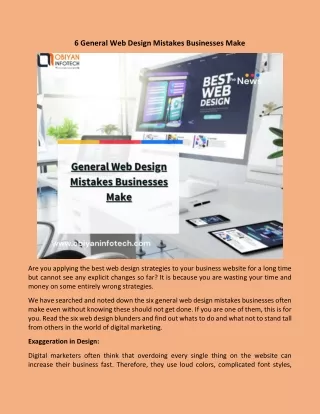6 general web design mistakes businesses make
