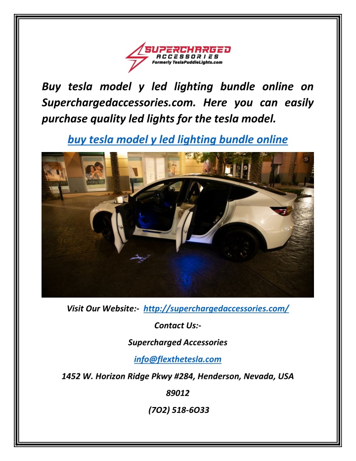 buy tesla model y led lighting bundle online