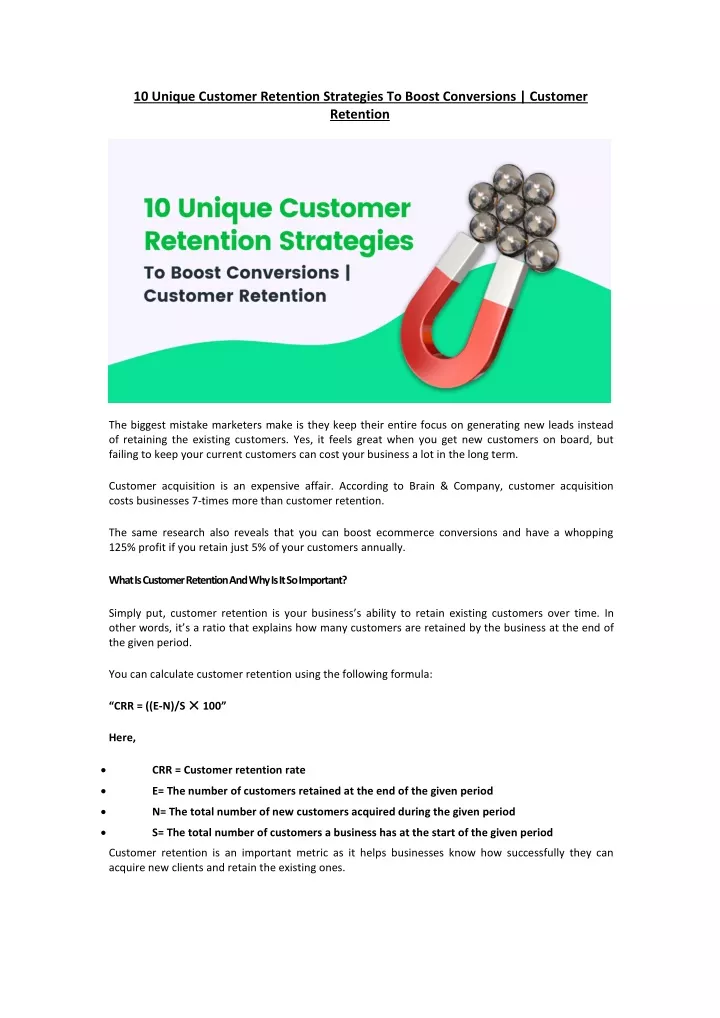 10 unique customer retention strategies to boost