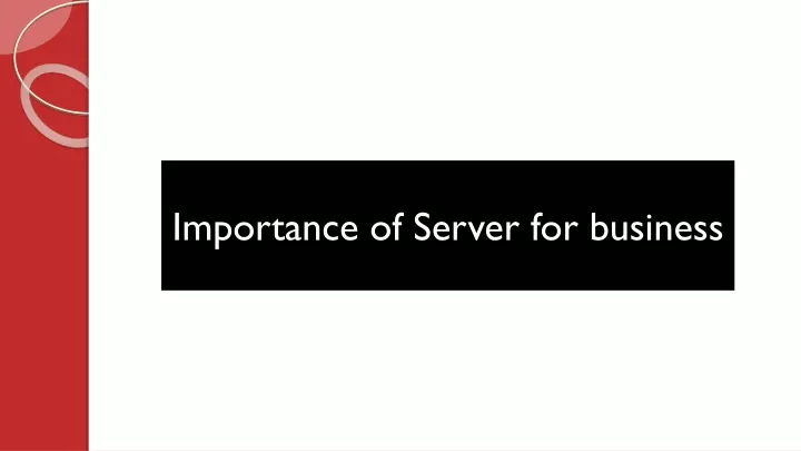 importance of server for business