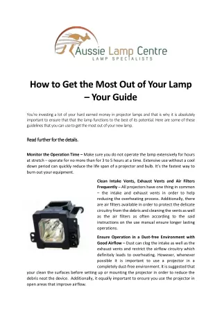 How to Get the Most Out of Your Lamp _ Your Guide