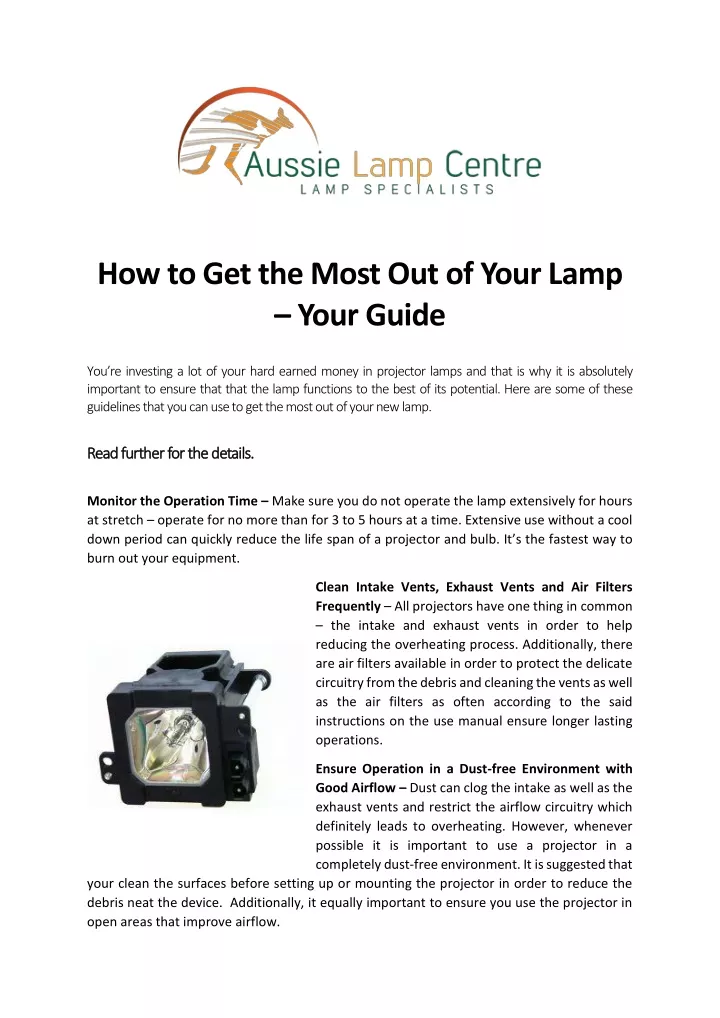 how to get the most out of your lamp your guide