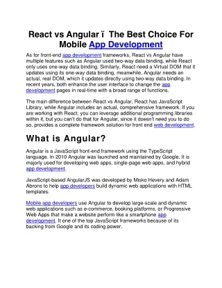 react vs angular the best choice for mobile