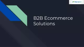 B2B Ecommerce Solutions