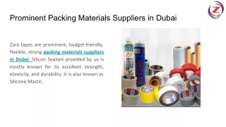 Prominent Packing Materials Suppliers in Dubai